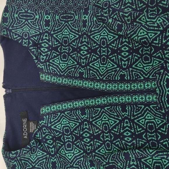 Adorne sleeveless lined midi dress, blue and green, size 6 - Picture 4 of 9